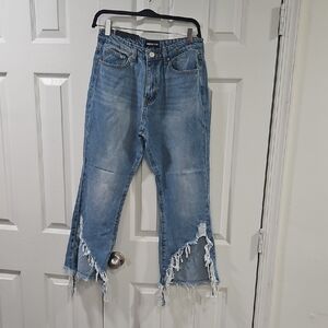 Momokrom Women's Denim Flare Hem Jeans